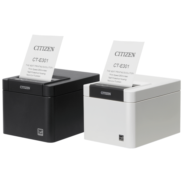 CT-E301, USB, 8 Punkte/mm (203dpi), Cutter, weiß