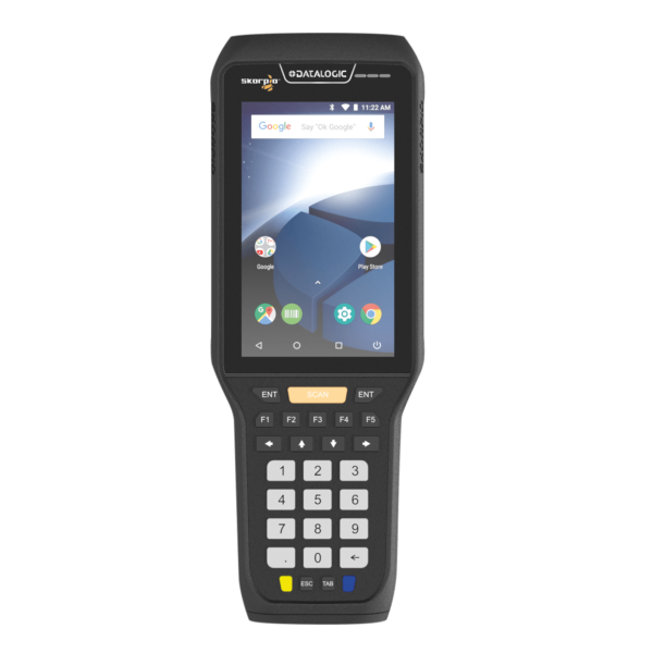 Datalogic Skorpio X5, kontaktlos, 2D, XLR, Gun, BT, WLAN, NFC, Android, GMS, erw. Akku