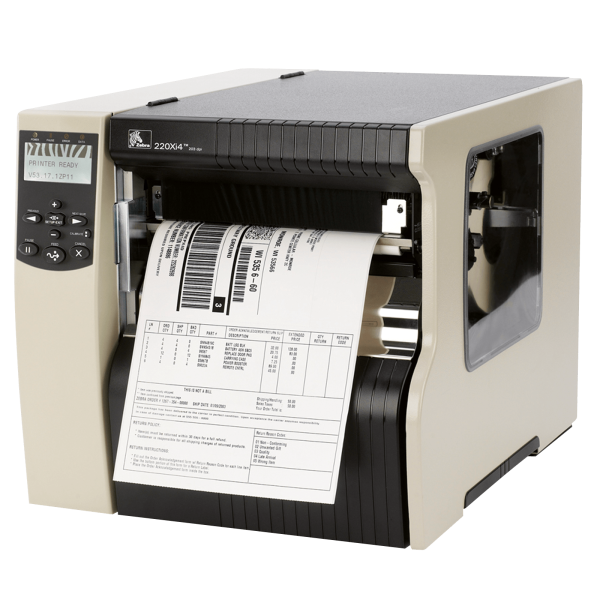 Zebra 220Xi4, 12 Punkte/mm (300dpi), Cutter, RTC, ZPLII, Multi-IF, Printserver (Ethernet)