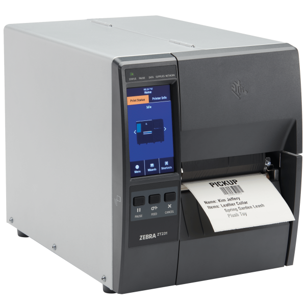 Zebra ZT231R, 8 Punkte/mm (203dpi), Disp. (Farbe), RFID, USB, USB-Host, RS232, BT (BLE), Ethernet, EPL, EPLII, ZPL, ZPLII